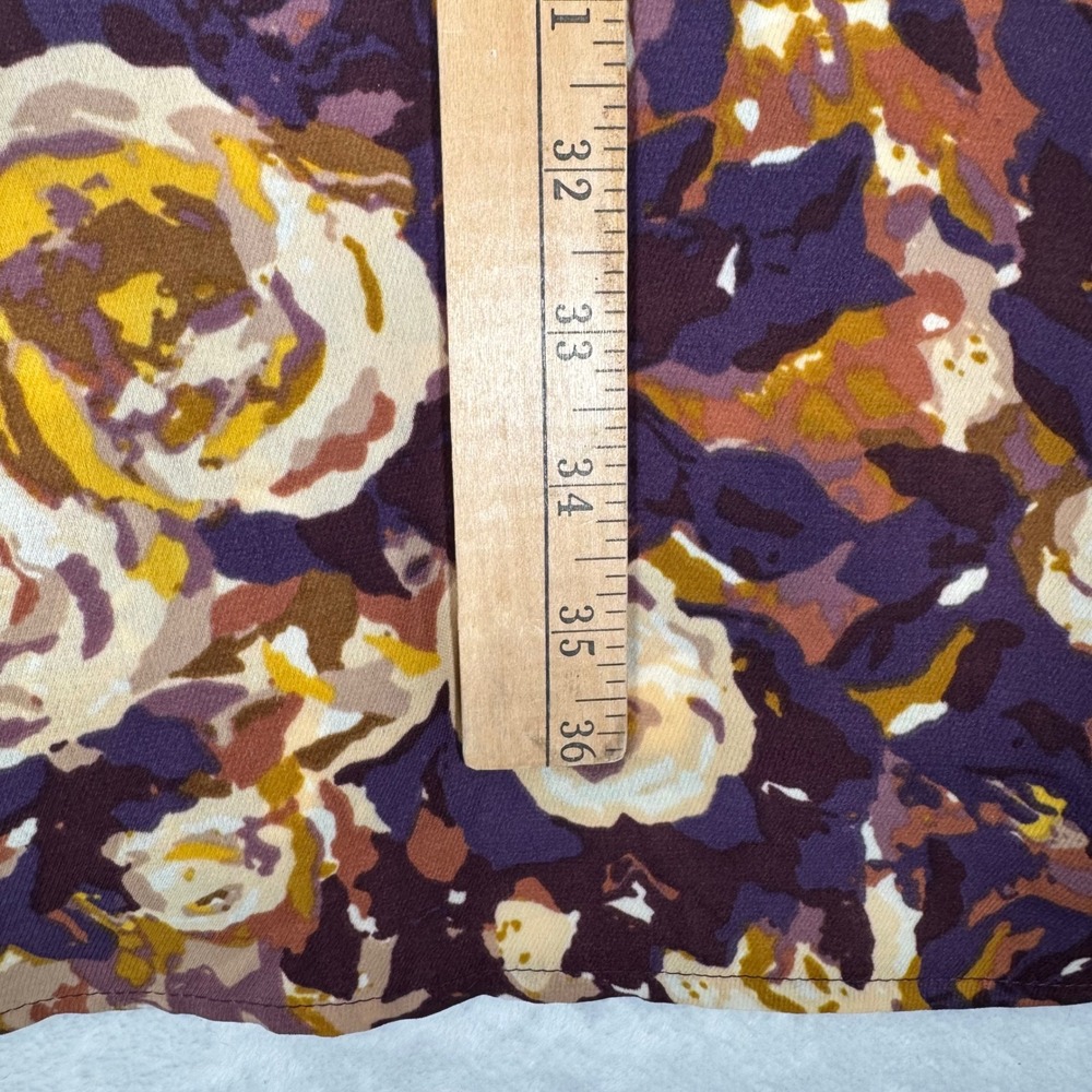 Lands End Floral Dress Wmns 10 Purple Ruffle Tie Waist Knee Length 422383A Boho - Picture 8 of 9